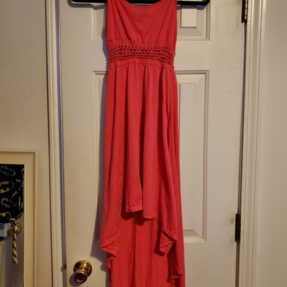 Hot pink high low dress